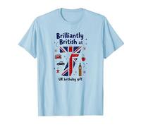 Cadeau d'anniversaire Brilliantly British at 7 UK T-Shirt, Homme, Bleu Céleste, 3XL