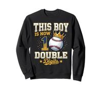 Cadeau d'anniversaire de 10e Anniversaire avec Inscription « This Boy is 10 Double Digits Baseball » Sweatshirt