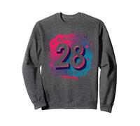Cadeau d'anniversaire de 28e Anniversaire « Almost 30, Still Flirty » Sweatshirt, Unisexe pour Adultes, Chiné Foncé, L