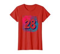 Cadeau d'anniversaire de 28e Anniversaire « Almost 30, Still Flirty » T-Shirt, Femme, Rouge, XS