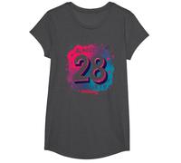 Cadeau d'anniversaire de 28e Anniversaire « Almost 30, Still Flirty » T-Shirt, Fille, Chiné Foncé, L