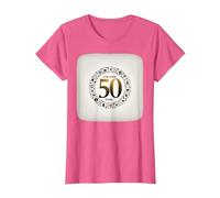 Cadeau d'anniversaire emblématique 50 Ans - Cadeau d'anniversaire d'or T-Shirt, Femme, Rose Chiné, XS