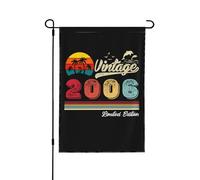 Cadeau D'Anniversaire Humoristique Vintage Édition Limitée 2006 Bannière Avec Œillets Drapeau De Cour Double Face Drapeaux De Jardin Pour Clubs Événement Plage 30X45cm