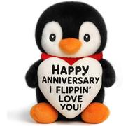Cadeau d'anniversaire « I Love You » pour femme, homme, petit ami, petite amie, petite amie, épouse, mari, couples, Noël, Saint-Valentin, pour lui, elle, pingouin romantique et amusant avec cœur pour
