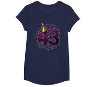Cadeau d'anniversaire : I Make 43 Look Good Funny Age Celebration T-Shirt, Fille, Bleu Marine, M
