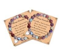 Cadeau d'anniversaire inspirant pour femme, cadeau de Noël unique, bijou idéal en pierre naturelle pour meilleure amie, sœur, nièce, maman, tante, fille, petite-fille, 7inches, Pierre naturelle, Pas