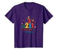 Cadeau d'anniversaire Jeune, Sauvage et Trois pour Enfants de 3 Ans T-Shirt, Enfant, Violet, 10 Ans