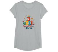 Cadeau d'anniversaire Jeune, Sauvage et Trois pour Enfants de 3 Ans T-Shirt, Fille, Gris Chiné, XS