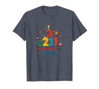 Cadeau d'anniversaire Jeune, Sauvage et Trois pour Enfants de 3 Ans T-Shirt, Homme, Bleu Chiné, M