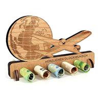 Cadeau d'anniversaire original en bois - Cadeau en argent pour Just Married - Cadeaux en bois - Cadeaux en argent pour amis, famille (avion)