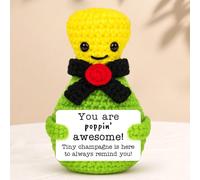 Cadeau d'anniversaire positif au crochet pour femme et homme, mini drôle pour lui, elle, émotionnel et inspirant pour grand-mère, maman, papa, fils, fille, sœur, amis, collègues