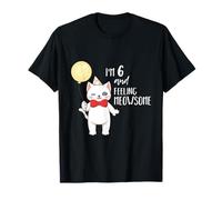 Cadeau d'anniversaire pour Enfants de 6 Ans, Famille et Amis avec Chat Mignon T-Shirt