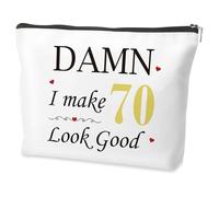 Cadeau d'anniversaire pour femme, cadeau pour femme de 70 ans, cadeau amusant pour 70e anniversaire pour femme, cadeau d'anniversaire pour femme, trousse de maquillage d'anniversaire, trousse de