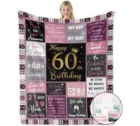 Cadeau d'anniversaire pour femme, couverture de 60e anniversaire avec coffret cadeau pour femme, cadeaux pour un 60e anniversaire, décorations de 60e anniversaire, idée cadeau pour elle, couverture de