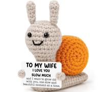 Cadeau d'anniversaire pour femme de la part du mari à ma femme, escargot mignon en crochet fait à la main, mariage romantique pour femme, mini cadeau amusant pour elle