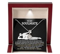 Cadeau d'anniversaire pour femme de la part d'un mari | Collier âme sœur avec carte à message sincère et boîte | Cadeau d'anniversaire, de Noël ou de Saint-Valentin pour petite amie, fiancée, 0.8