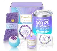 Cadeau d'anniversaire pour femme, ensemble de bain spa de relaxation pour amis, sœur, meilleure épouse, collègues, cadeau d'anniversaire « You are Awesome Gifts Dreamy Blue Purple » Sheinly