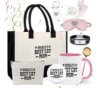 Cadeau d'anniversaire pour femme, joli cadeau d'anniversaire, 9 pièces avec sac fourre-tout, tasse, coffret cadeau pour elle, cadeau d'anniversaire pour femme, enseignante, maman, meilleure amie