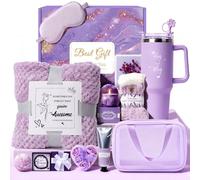 Cadeau d'anniversaire pour femme, panier cadeau spa de luxe avec couverture pour maman, épouse, sœur, amie, petite amie, grand-mère, rétablissement et cadeau de remerciement pour elle