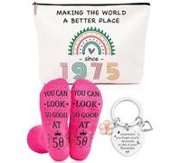 Cadeau d'anniversaire pour femme - Trousse de maquillage, chaussettes et porte-clés - Cadeau parfait pour maman, sœur, épouse, meilleure amie, cadeau d'anniversaire amusant pour elle
