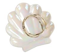 Cadeau d'anniversaire pour femmes et filles - Joli organisateur de coiffeuse - Décoration d'intérieur - Accessoires de salle de bain esthétiques - Coquillage en céramique - Plateau à bijoux - Cadeau