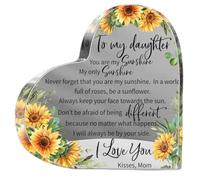 Cadeau d'anniversaire pour fille de la part de maman, papa, plaque en acrylique en forme de cœur, décoration de fête des mères, remise de diplôme, mariage