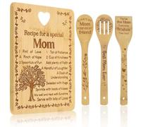 Cadeau d'anniversaire pour maman, cadeau de fête des mères de la part de sa fille et de son fils - Planche à découper personnalisée faite à la main en bambou pour femme, maman, cuisine à la maison