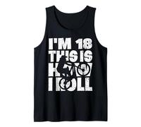 Cadeau d'anniversaire pour vélo de montagne avec inscription « I'm 18 this how I roll » Débardeur