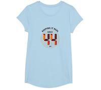 Cadeau d'anniversaire rétro avec Inscription « Keep It Real Since '44 » T-Shirt, Fille, Bleu Céleste, L