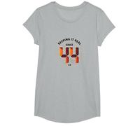 Cadeau d'anniversaire rétro avec Inscription « Keep It Real Since '44 » T-Shirt, Fille, Gris Chiné, S
