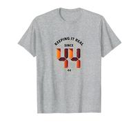Cadeau d'anniversaire rétro avec Inscription « Keep It Real Since '44 » T-Shirt, Homme, Gris Chiné, 3XL