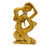 Cadeau d'anniversaire | Sculpture Decor Couple affectueux Art Sculpture en Bois, Anniversaire de Mariage Ornement, Ornements d'amour décoratifs Faits à la Main pour Les Femmes Hommes C