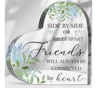 Cadeau d'anniversaire souvenir en acrylique pour amis Side by Side or Miles Apart Friends are Always Connected by Heart
