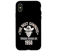 Cadeau d'anniversaire Western pour garçon Les Meilleurs Cowboys sont nés en 1950 Coque pour iPhone X/XS