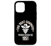Cadeau d'anniversaire Western pour garçon Les Meilleurs Cowboys sont nés en 1951 Coque pour iPhone 12/12 Pro