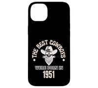 Cadeau d'anniversaire Western pour garçon Les Meilleurs Cowboys sont nés en 1951 Coque pour iPhone 14 Plus