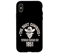 Cadeau d'anniversaire Western pour garçon Les Meilleurs Cowboys sont nés en 1951 Coque pour iPhone X/XS