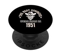 Cadeau d'anniversaire Western pour garçon Les Meilleurs Cowboys sont nés en 1951 PopSockets PopGrip Adhésif