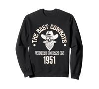 Cadeau d'anniversaire Western pour garçon Les Meilleurs Cowboys sont nés en 1951 Sweatshirt