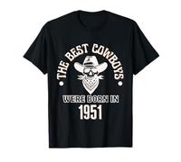 Cadeau d'anniversaire Western pour garçon Les Meilleurs Cowboys sont nés en 1951 T-Shirt