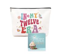 Cadeau de 12e anniversaire pour filles, trousse de maquillage exquise et carte de bénédiction - Coffret cadeau de 12e anniversaire pour elle, fille, meilleure amie ou sœur