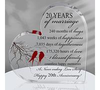 Cadeau de 20e anniversaire de mariage en forme de cœur pour couple, parent, femme, maman, mari, épouse