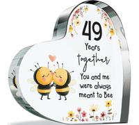Cadeau de 59e anniversaire de mariage pour mari et femme - Meant to Bee - Cadeau d'anniversaire de mariage pour partenaire, cœur en acrylique de 100 mm pour quarante-neuvième anniversaire de mariage
