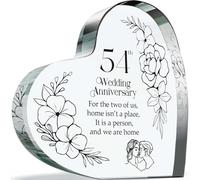 Cadeau de 64e anniversaire de peste pour mari et femme - Home is a Person - Cadeau d'anniversaire de mariage pour partenaire, 100 mm x 100 mm en acrylique pour cinquante-quatrième anniversaire
