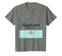 Cadeau de baptême avec Colombe de la Foi baptisée et bénie T-Shirt, Enfant, Vert Kaki chiné, 2 Ans