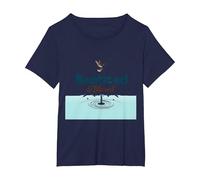 Cadeau de baptême avec Colombe de la Foi baptisée et bénie T-Shirt, Femme Grandes Tailles, Bleu Marine, 6X