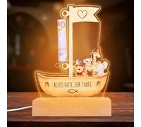 Cadeau de baptême, cadeaux de baptême pour filles, cadeaux de baptême pour garçons, argent offert pour un baptême, veilleuse LED, cadeau de naissance, lampe de chevet pour chambre d'enfant/de bébé