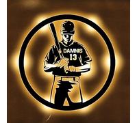 Cadeau de baseball personnalisé pour garçons et enfants, panneau néon personnalisé pour décoration murale, panneau néon de sport, barre LED à intensité variable, alimentation USB