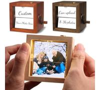 Cadeau de boîte à lumière à mouvement mécanique personnalisé, cadeau personnalisé fait à la main de cadre photo à manivelle rabattable, boîte d'amour d'anniversaire personnalisée faite à la main