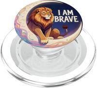 Cadeau DE BRAVOURE I AM Brave Lion Moon PopSockets PopGrip pour MagSafe